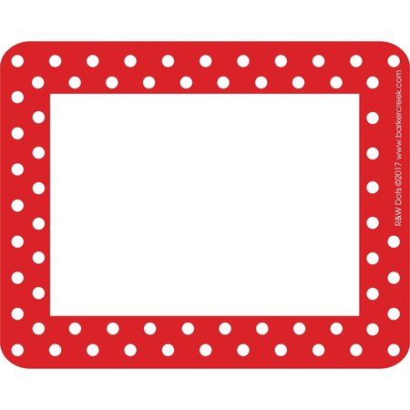 BARKER CREEK Red & White Dots Name Tags/Self-Adhesive Labels, 45/Pack 1502